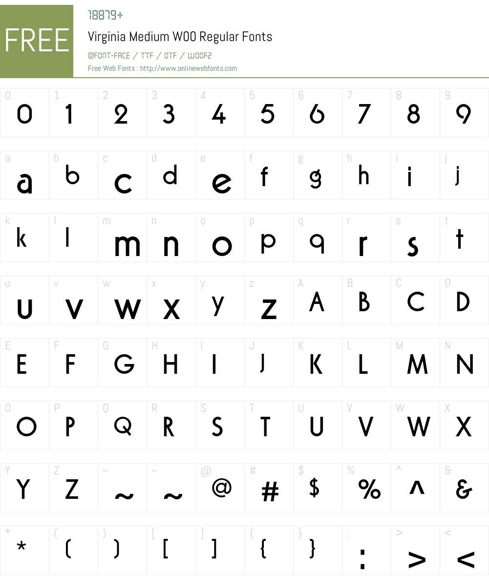 VirginiaMediumW00-Regular Font Screenshots