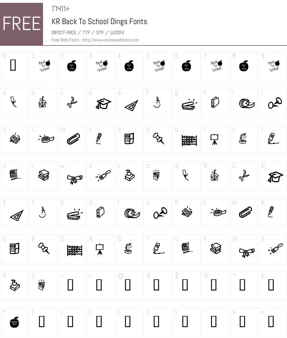 KR Back To School Dings Font Screenshots