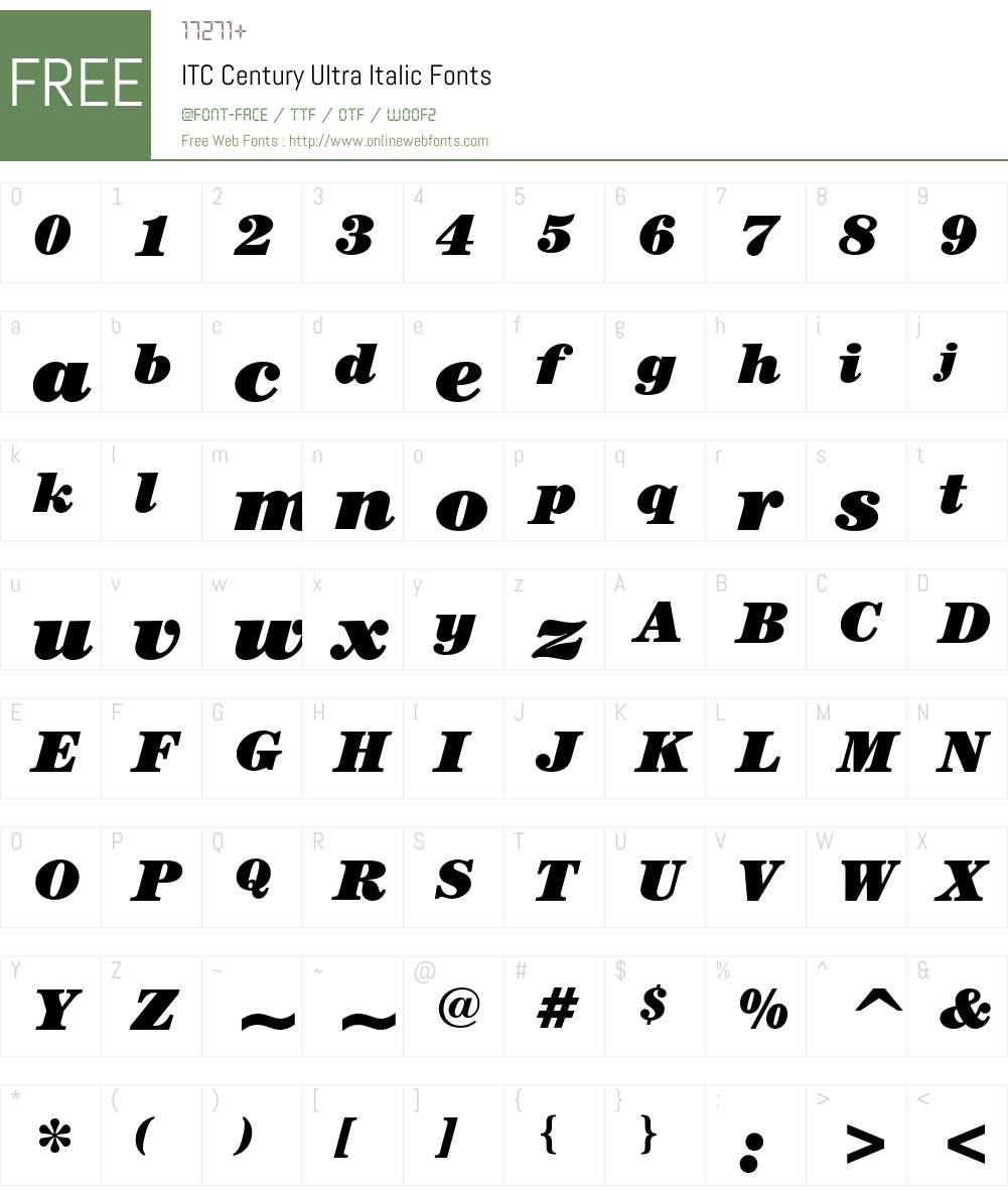 ITC Century Font Screenshots