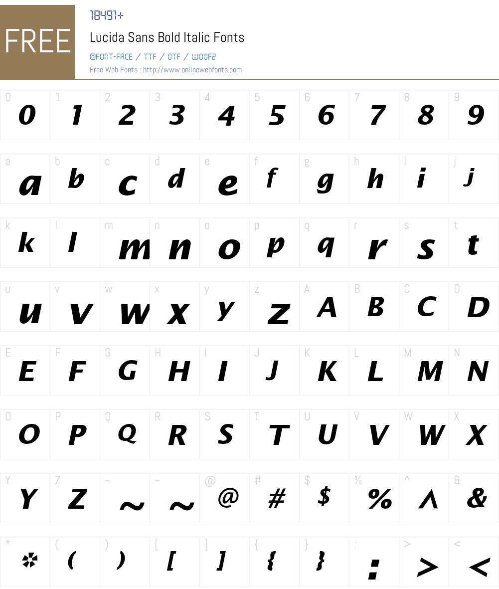 LucidaSans Font Screenshots