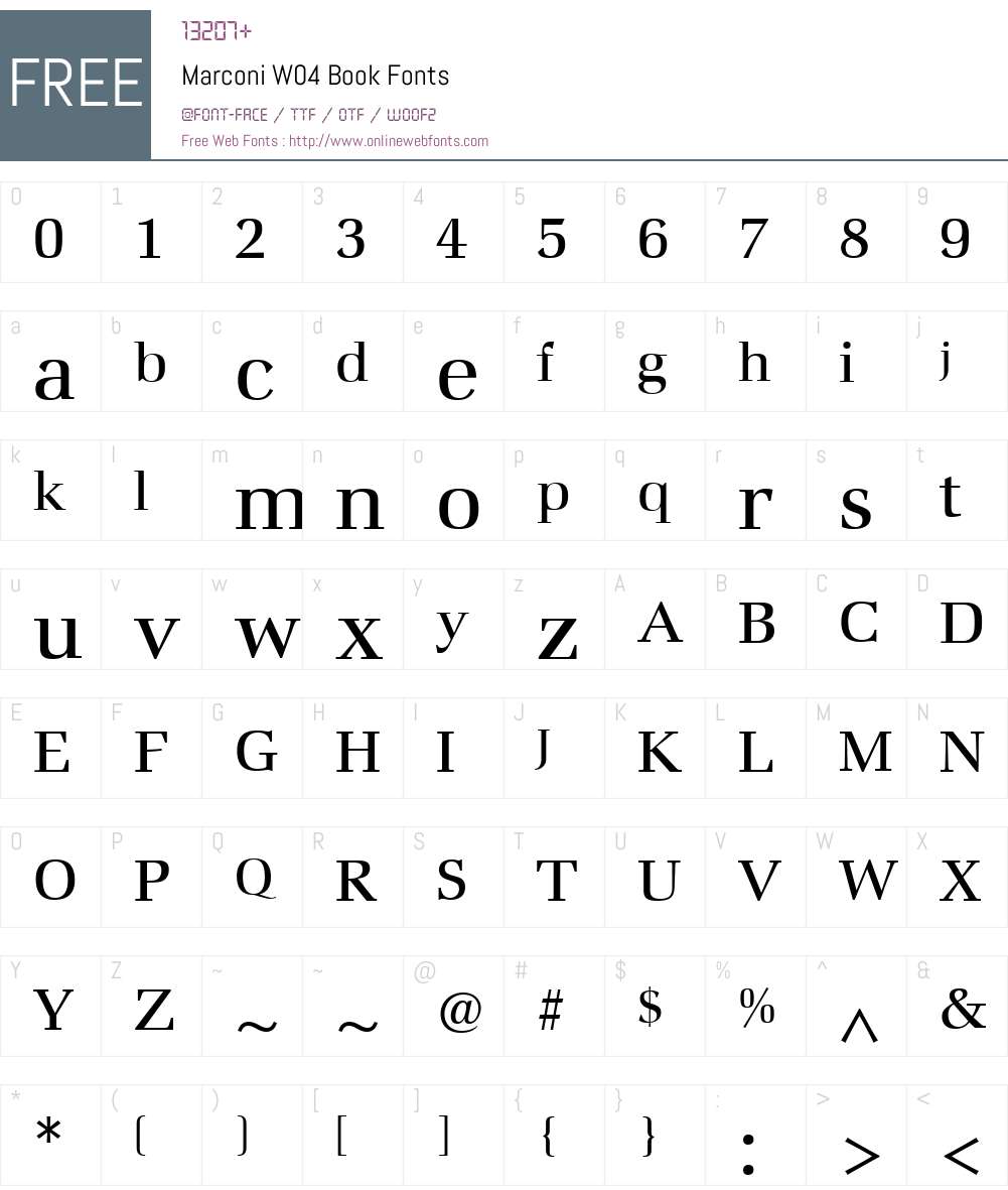 Marconi Font Screenshots