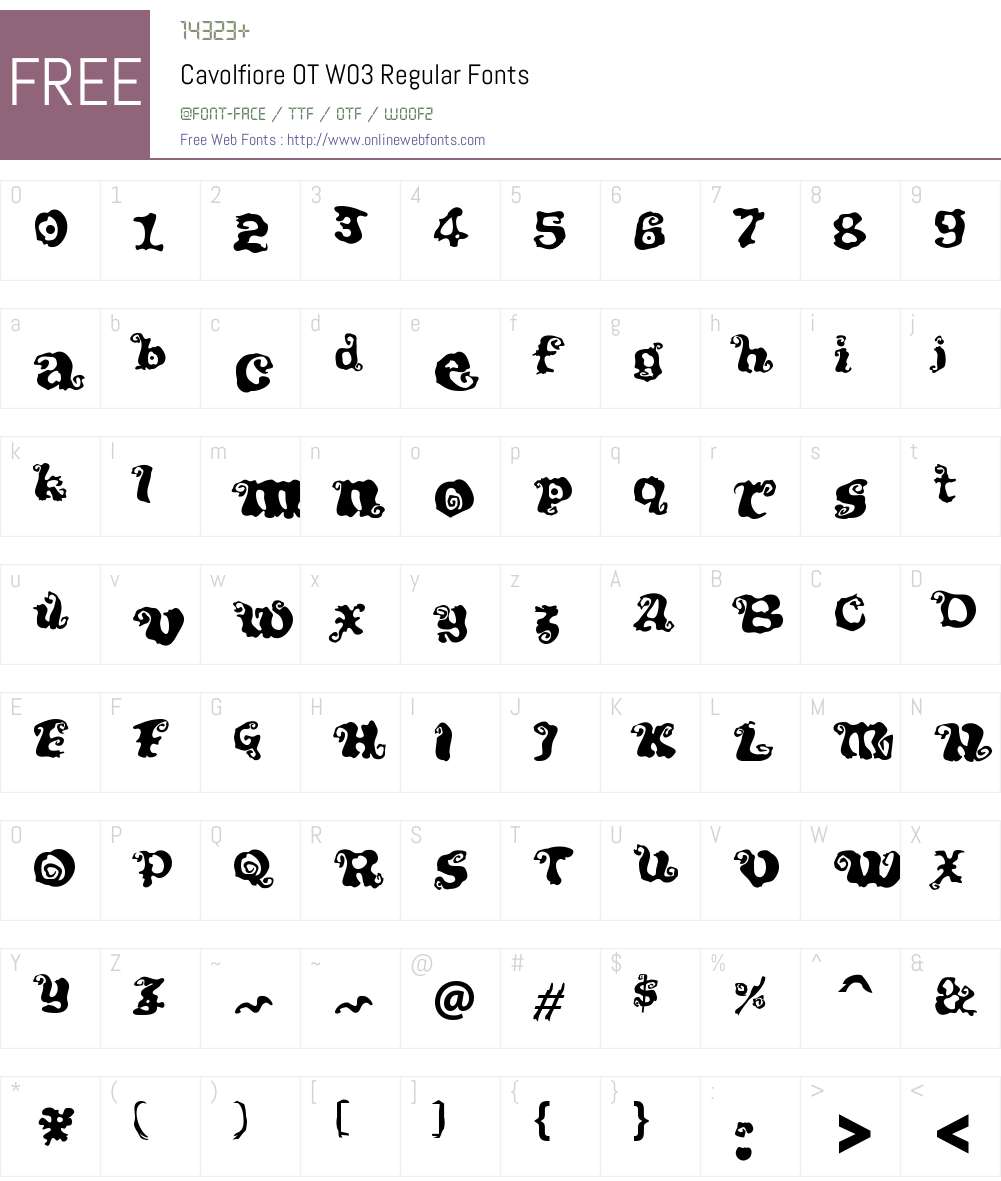 FF Cavolfiore Font Screenshots