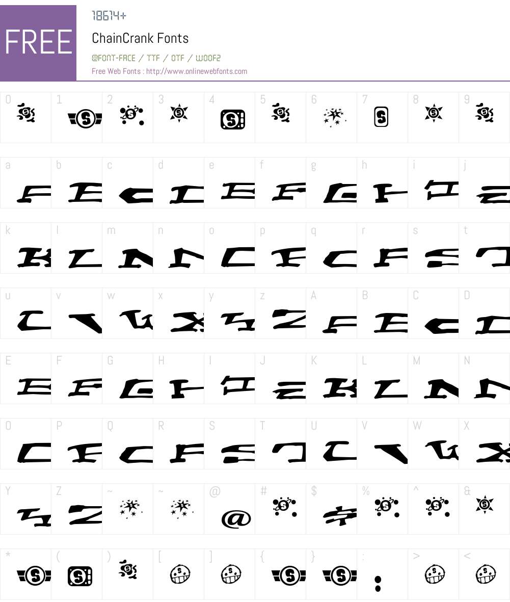 ChainCrank Font Screenshots