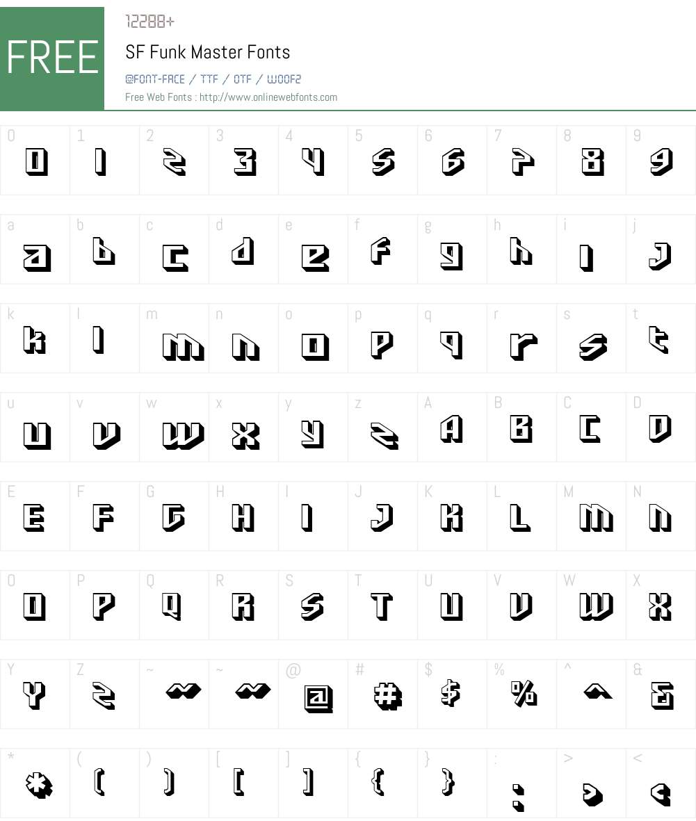 SF Funk Master Font Screenshots