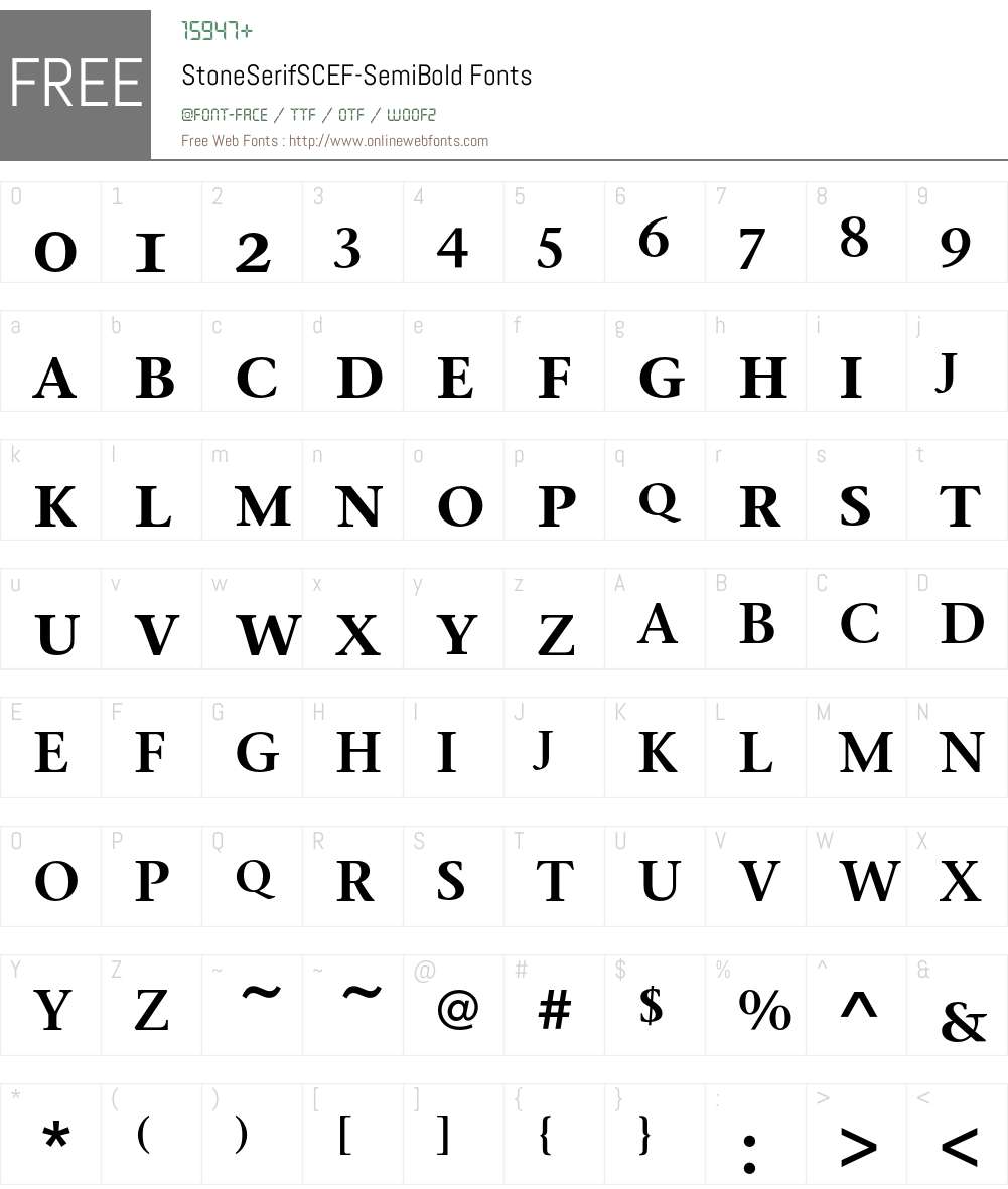 StoneSerifSCEF Font Screenshots
