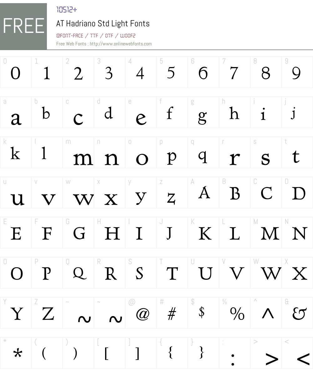 AT Hadriano Std Font Screenshots