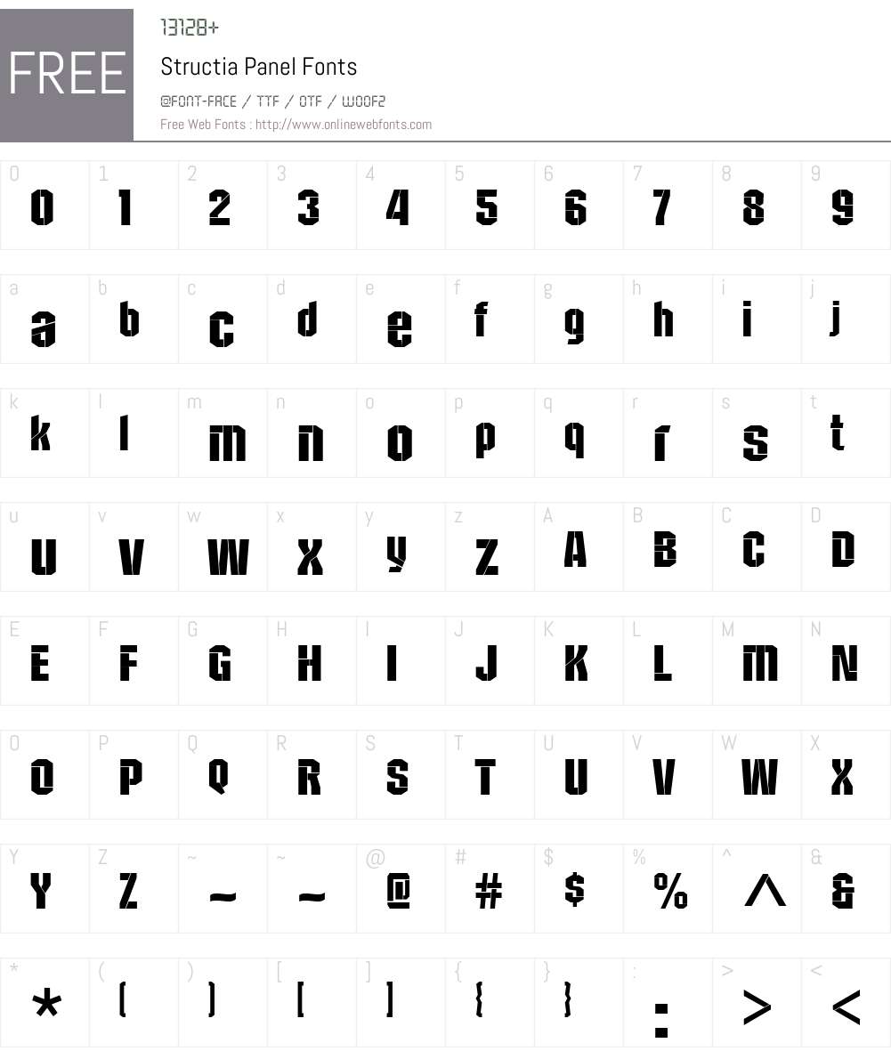 Structia Panel Font Screenshots