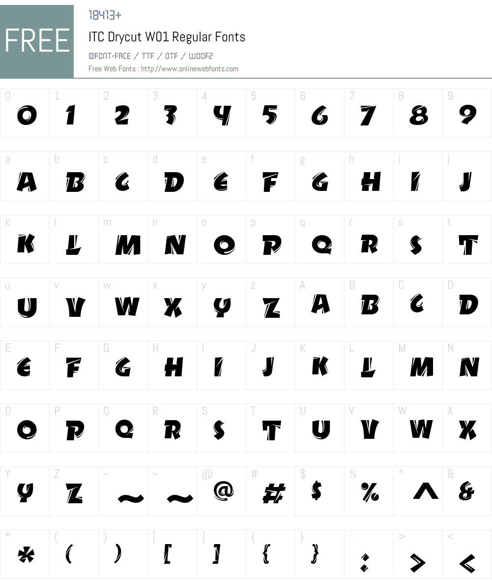 ITCDrycutW01-Regular Font Screenshots