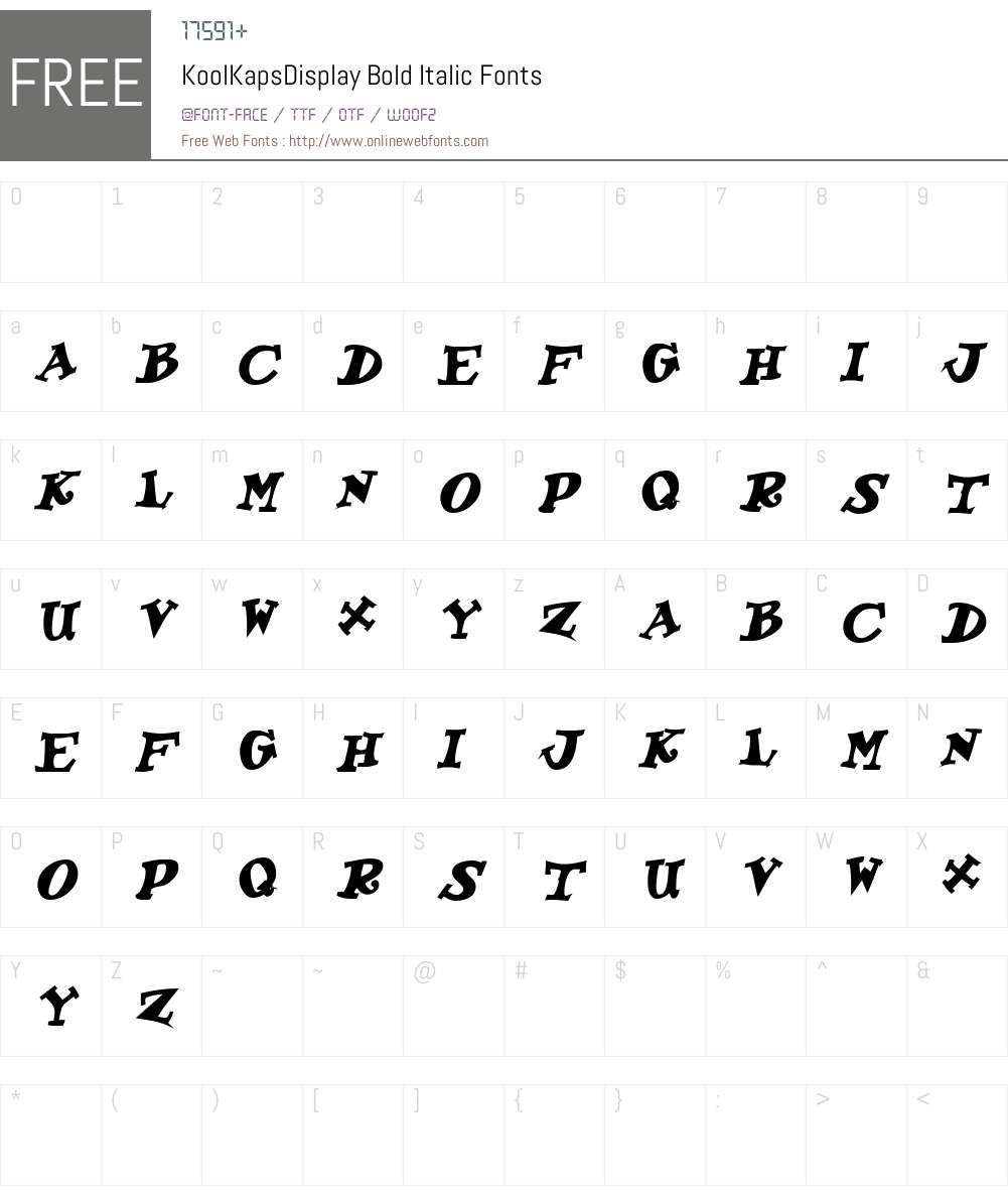 KoolKapsDisplay Font Screenshots