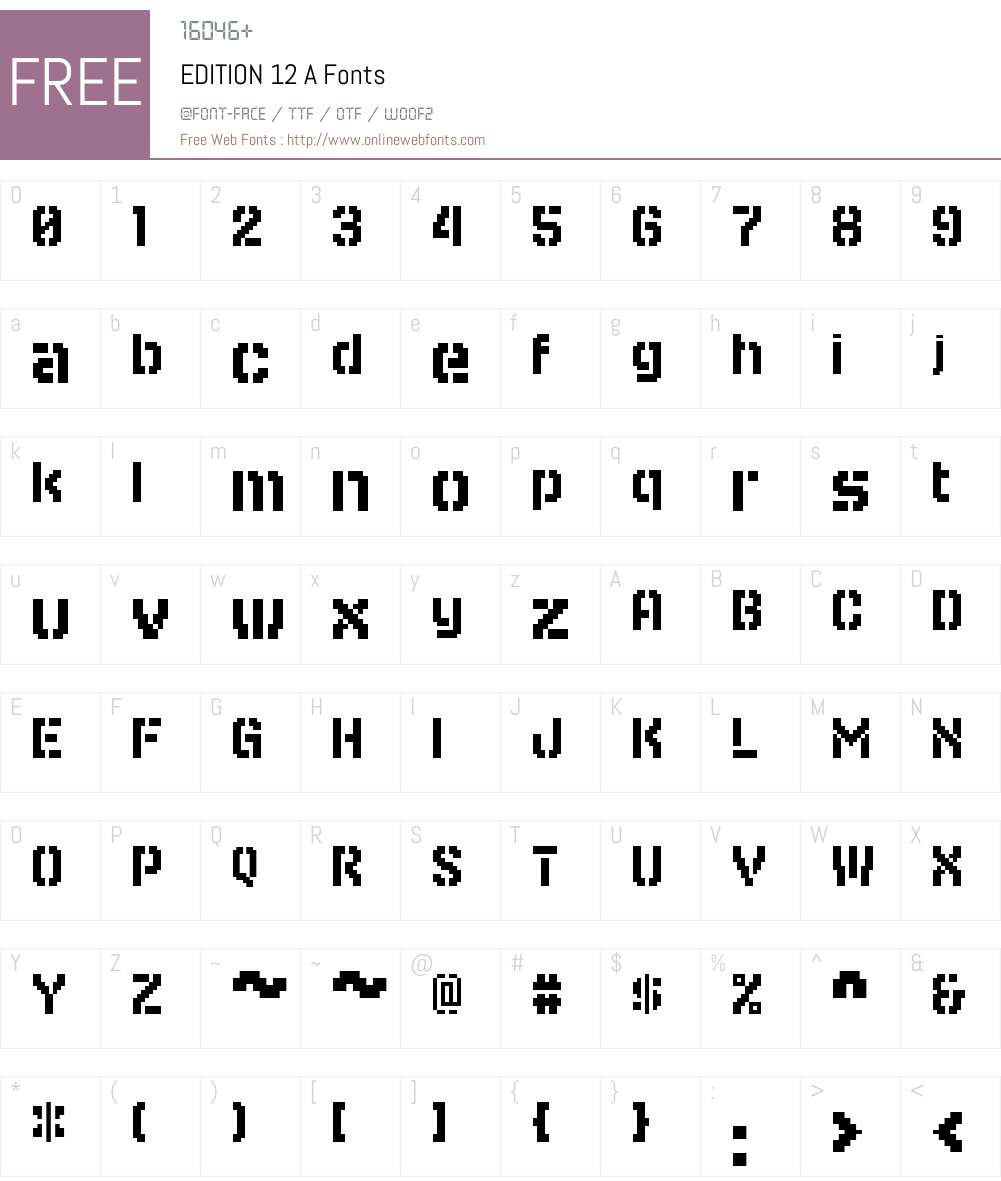 EDITION 12 Font Screenshots
