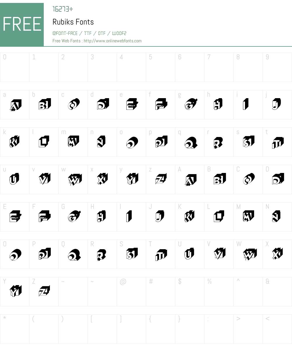 Rubiks Font Screenshots