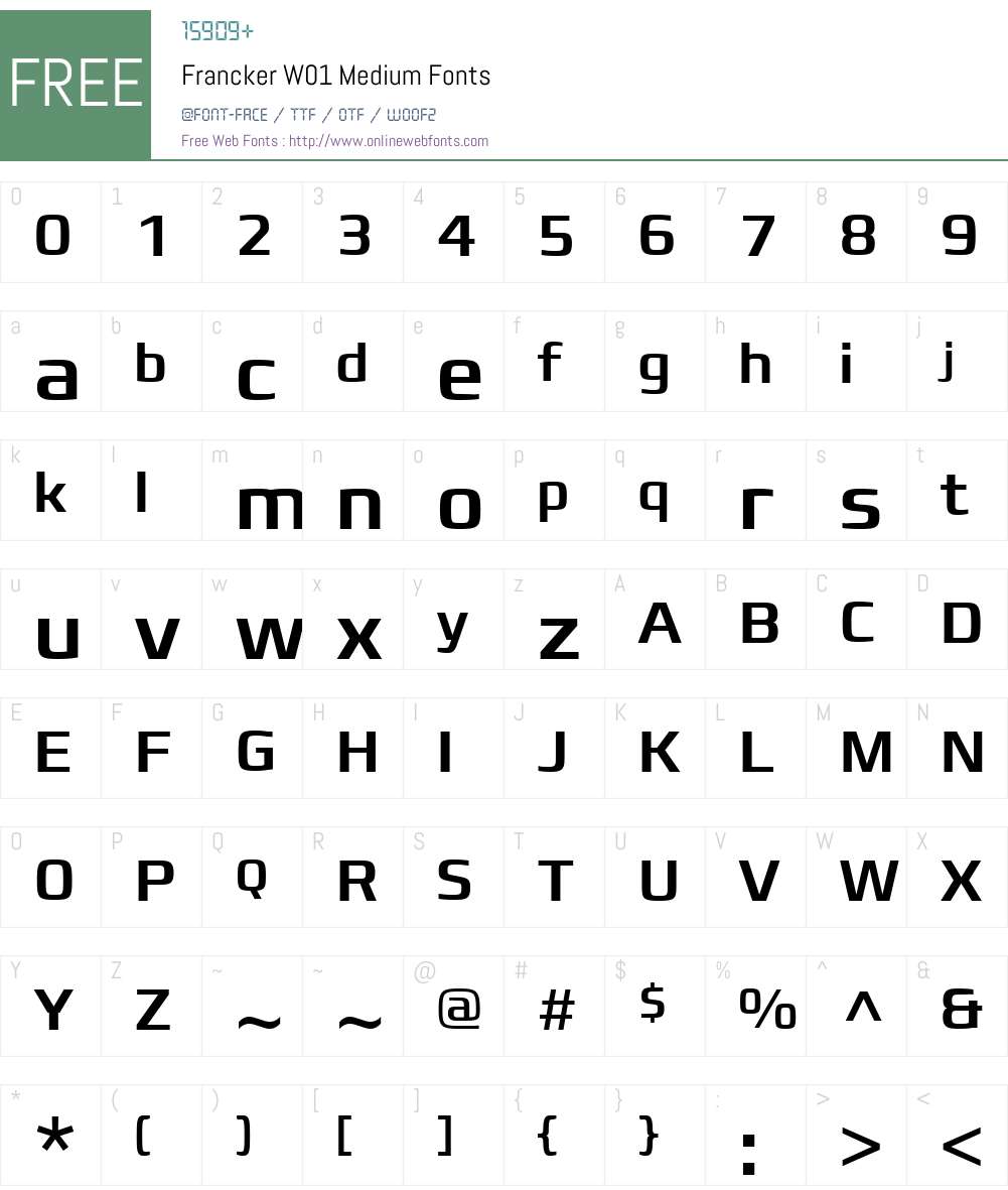 FranckerW01-Medium Font Screenshots