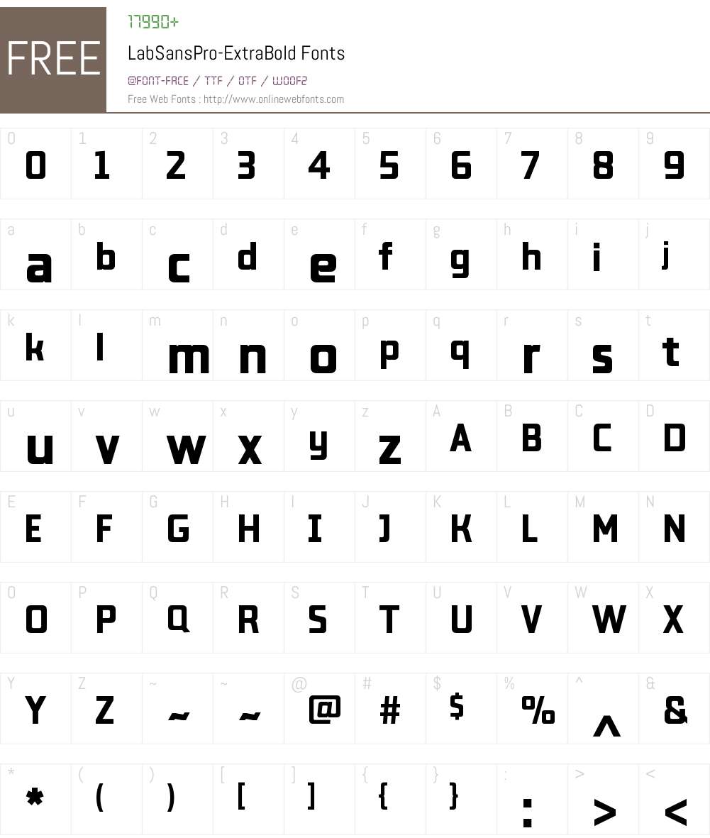 Lab Sans Pro ExtraBold Font Screenshots