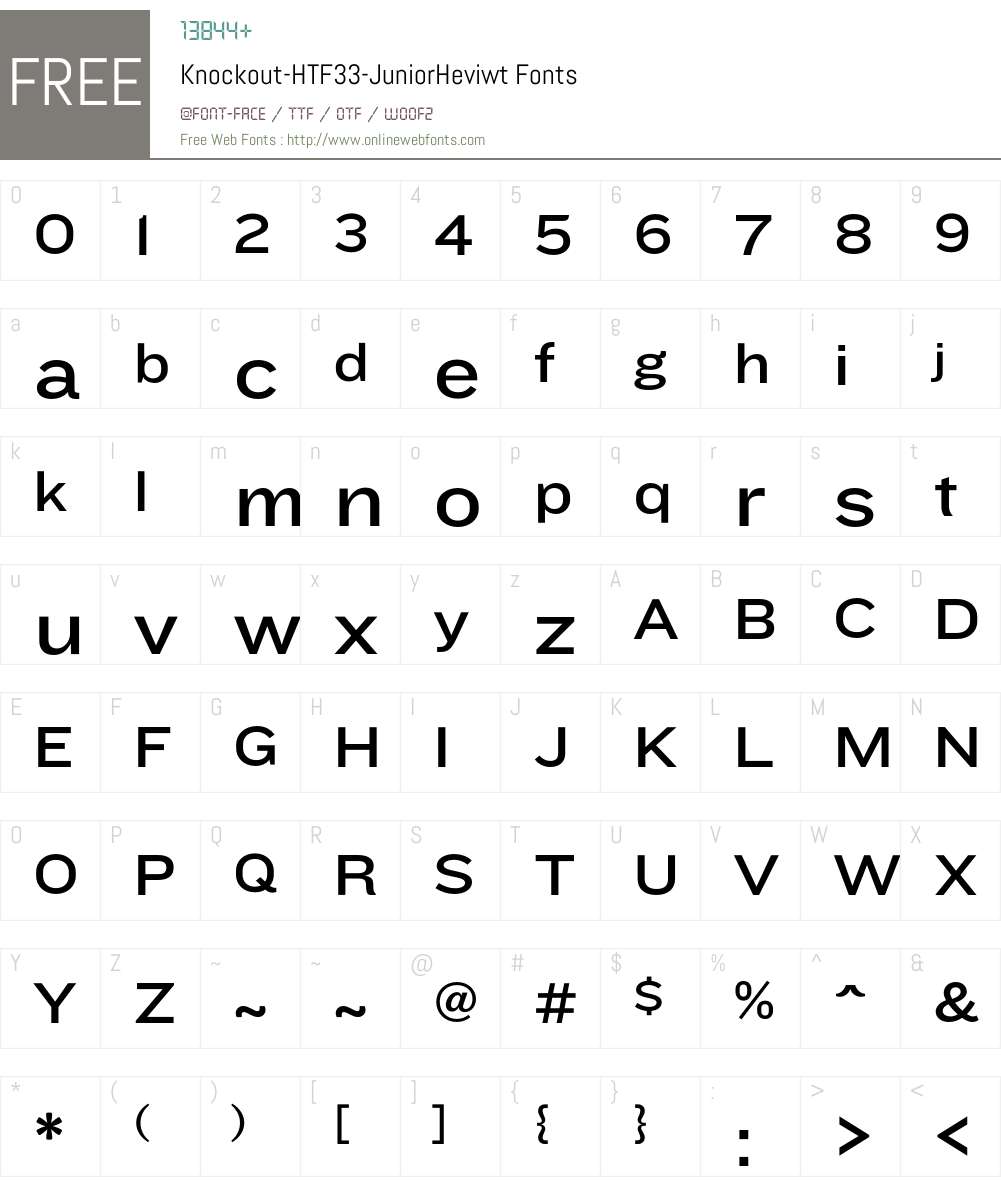 Knockout Font Screenshots