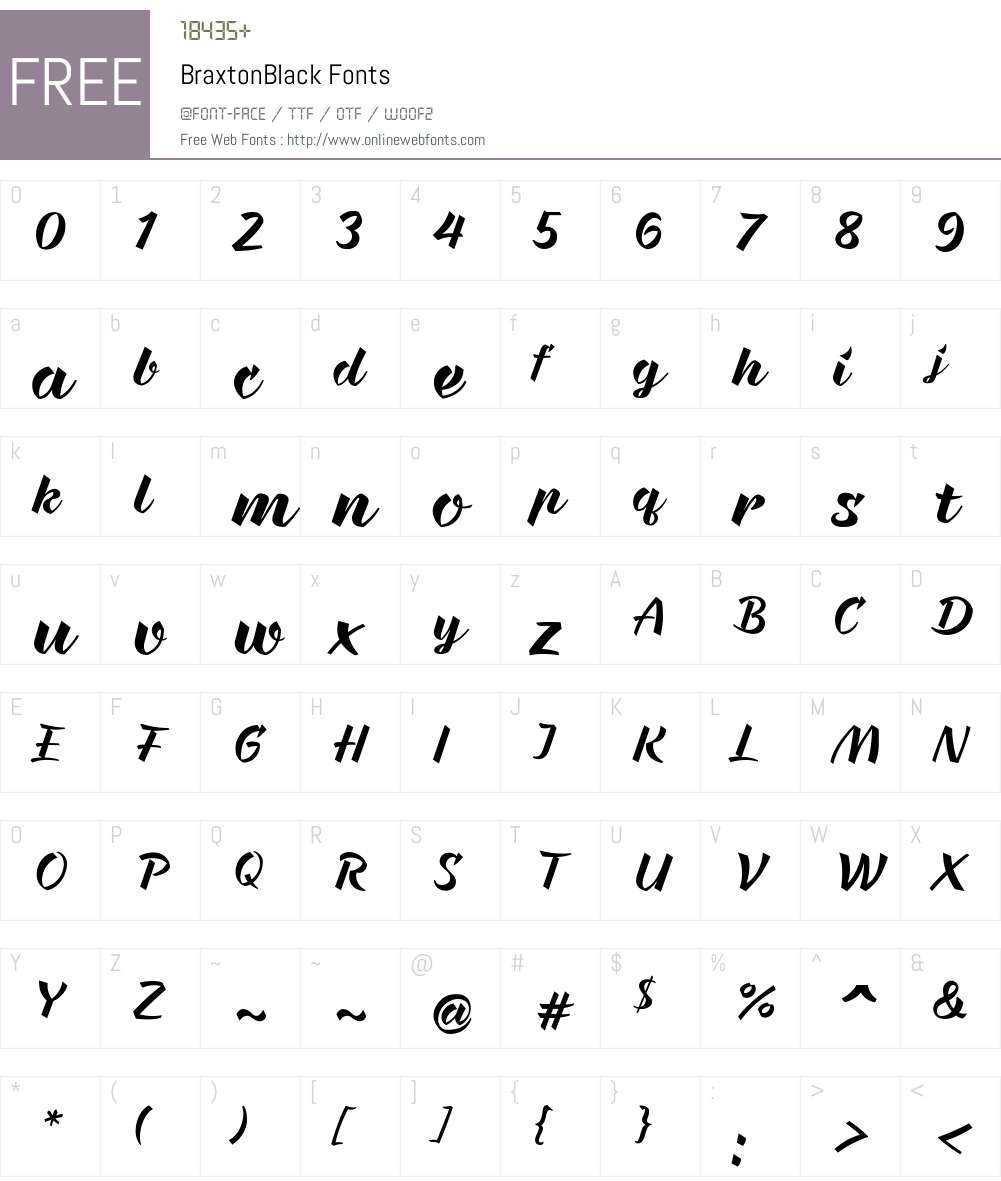 Braxton Black Font Screenshots