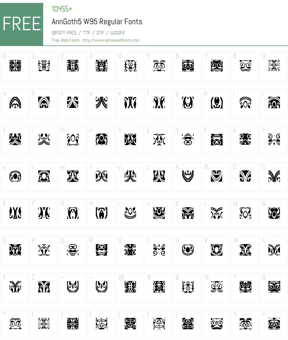 AnnGoth5 Font Screenshots