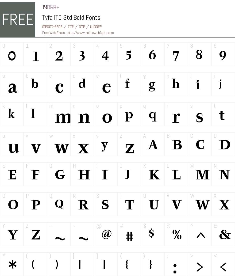 Tyfa ITC Std Font Screenshots