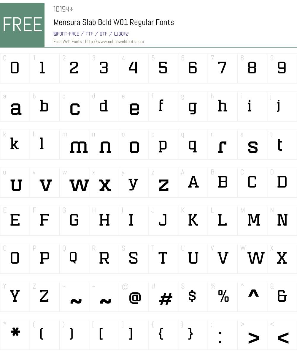 MensuraSlabBoldW01-Regular Font Screenshots