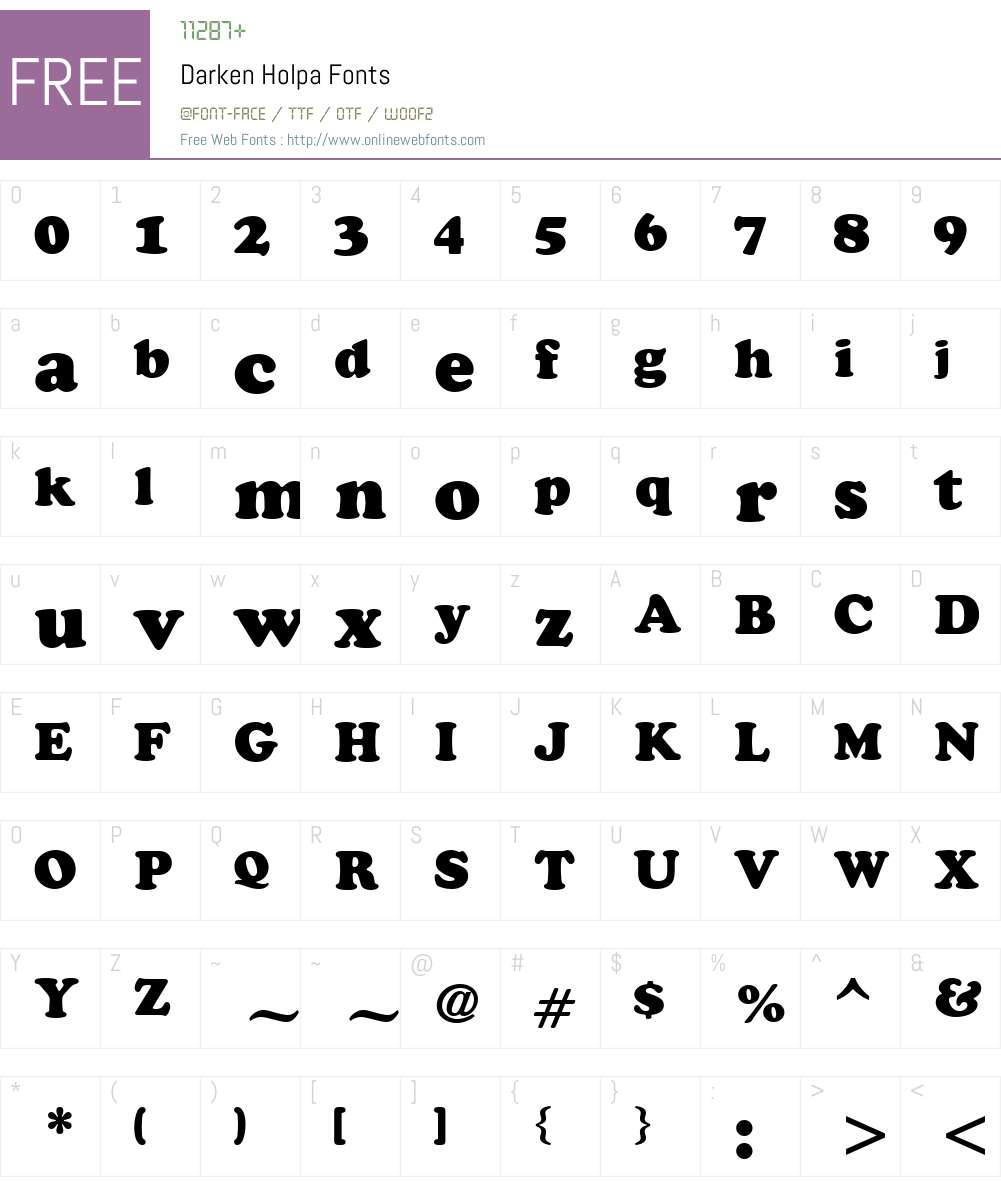 Darken Holpa Font Screenshots
