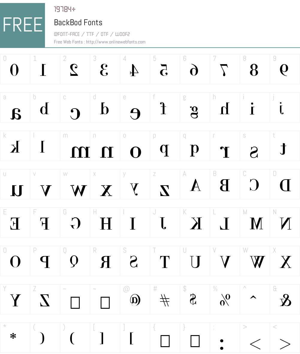 BackBod Font Screenshots