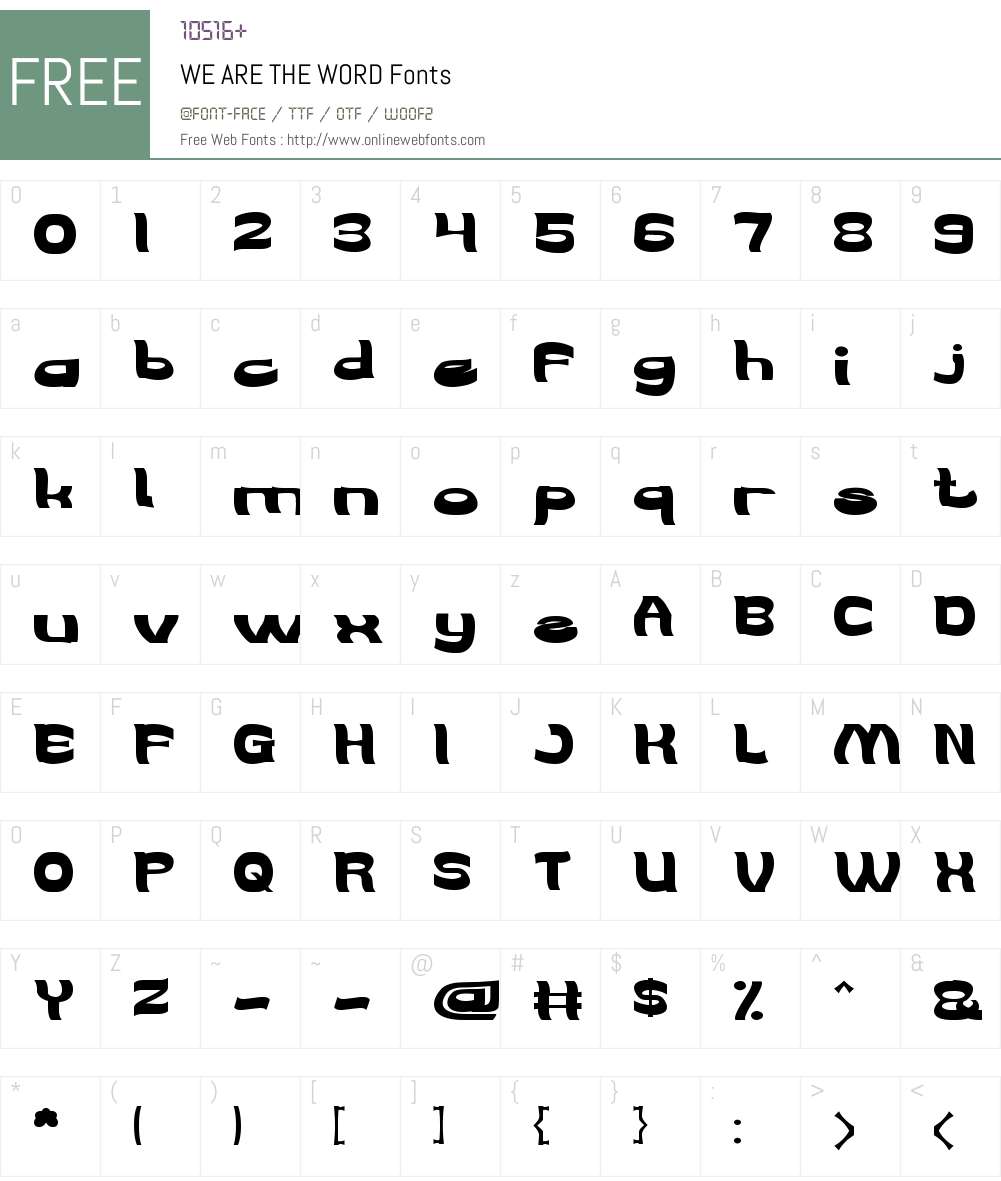 WE ARE THE WORD Font Screenshots