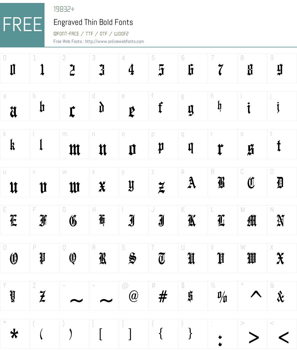 Engraved Thin Font Screenshots