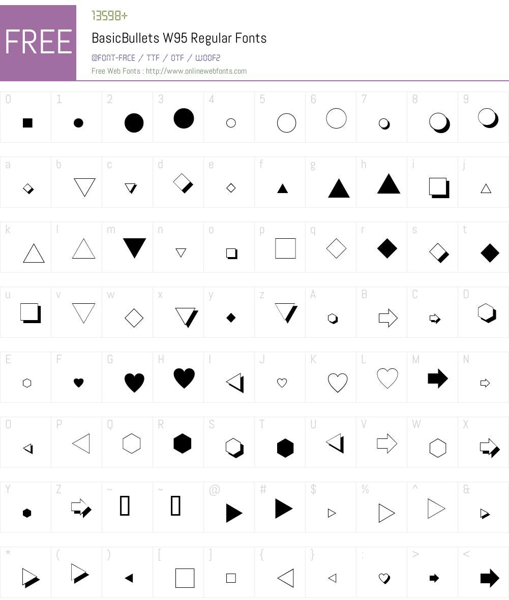 BasicBullets Font Screenshots