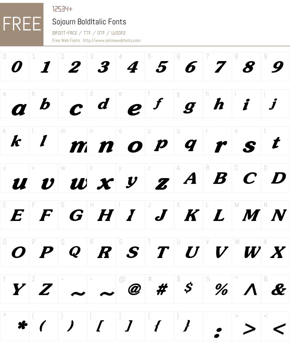 Sojourn Font Screenshots