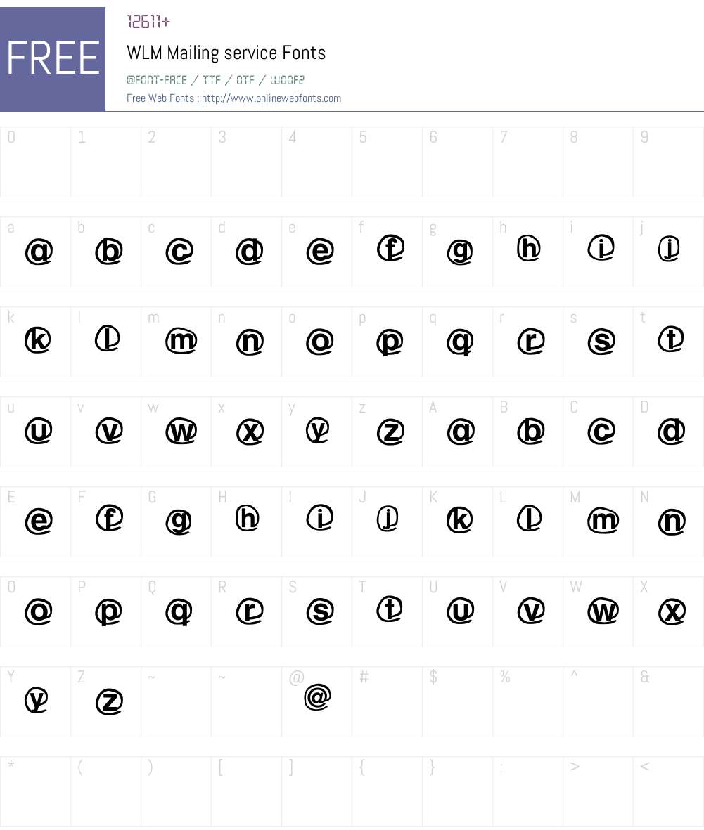 WLM Mailing service Font Screenshots