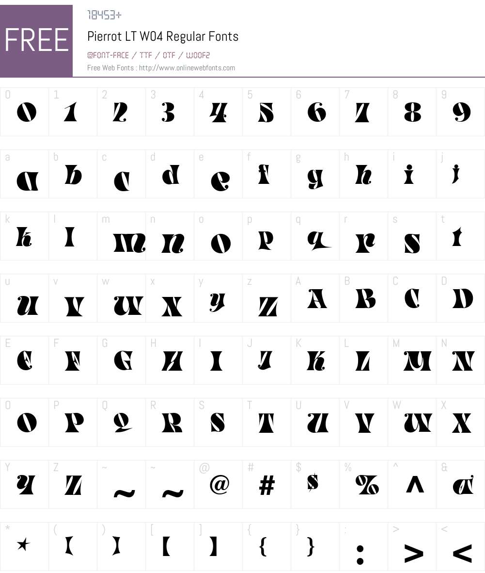 Pierrot Font Screenshots