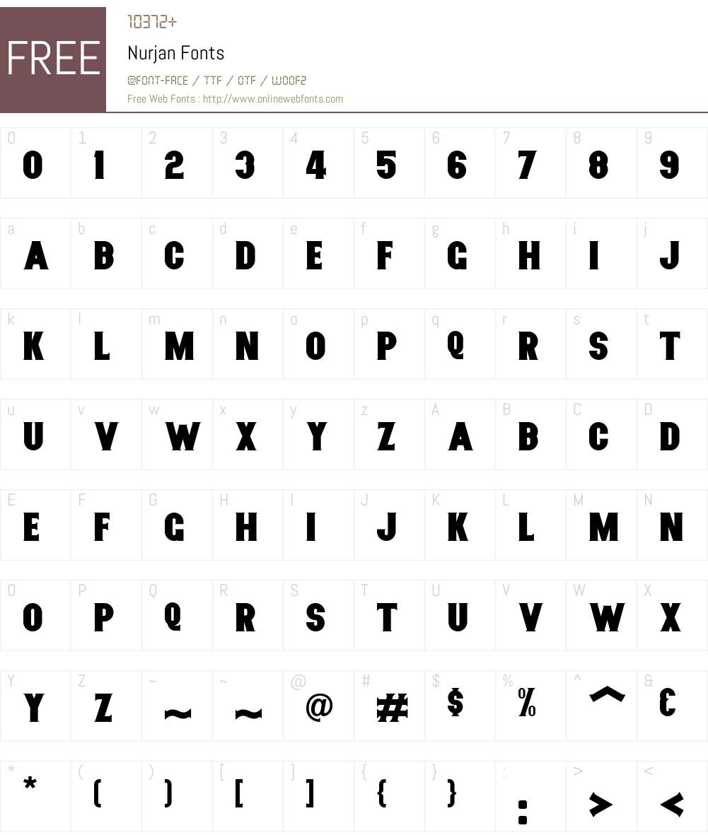 Nurjan Font Screenshots