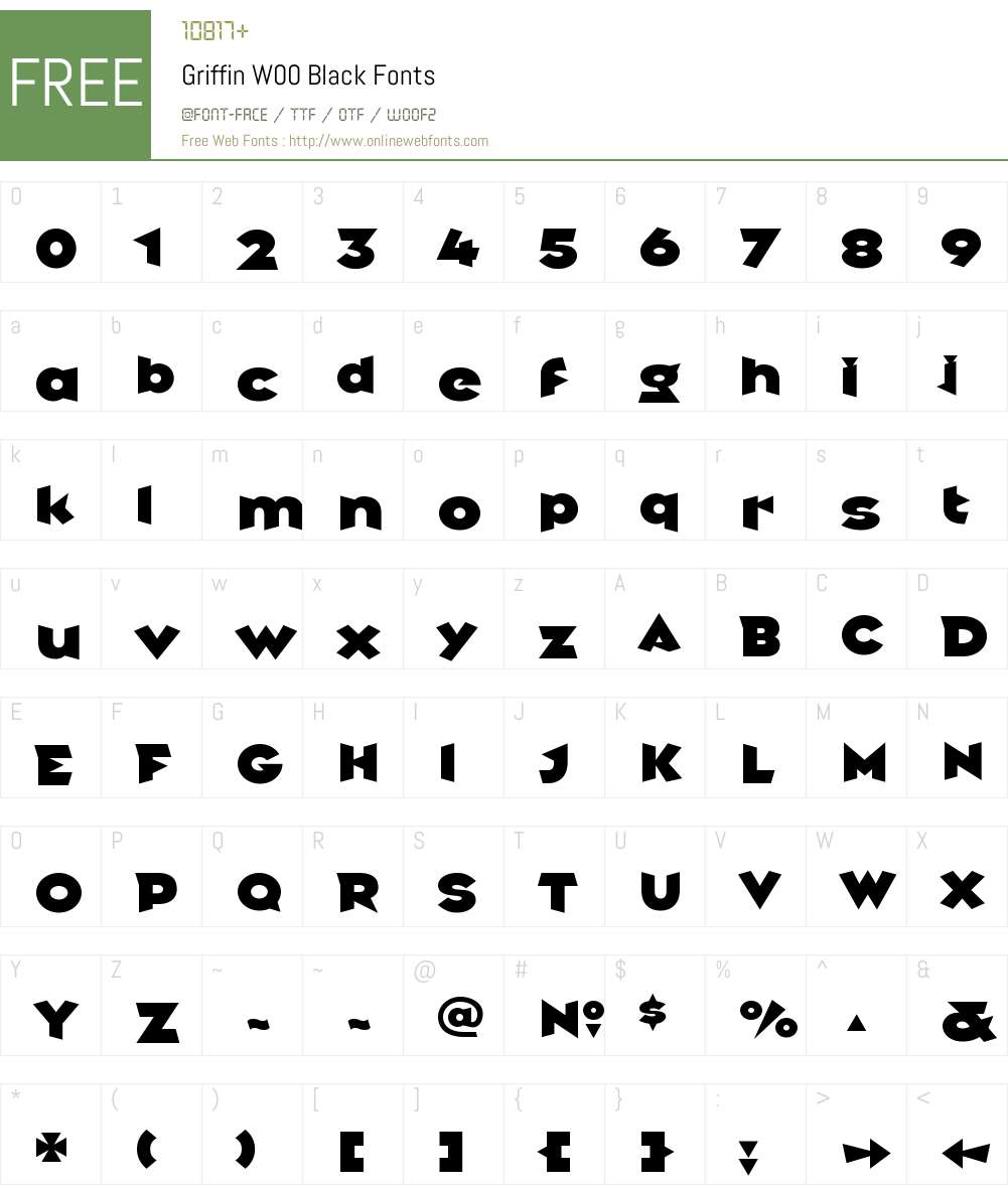 GriffinW00-Black Font Screenshots