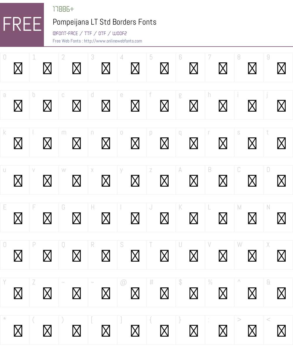 Pompeijana LT Std Font Screenshots