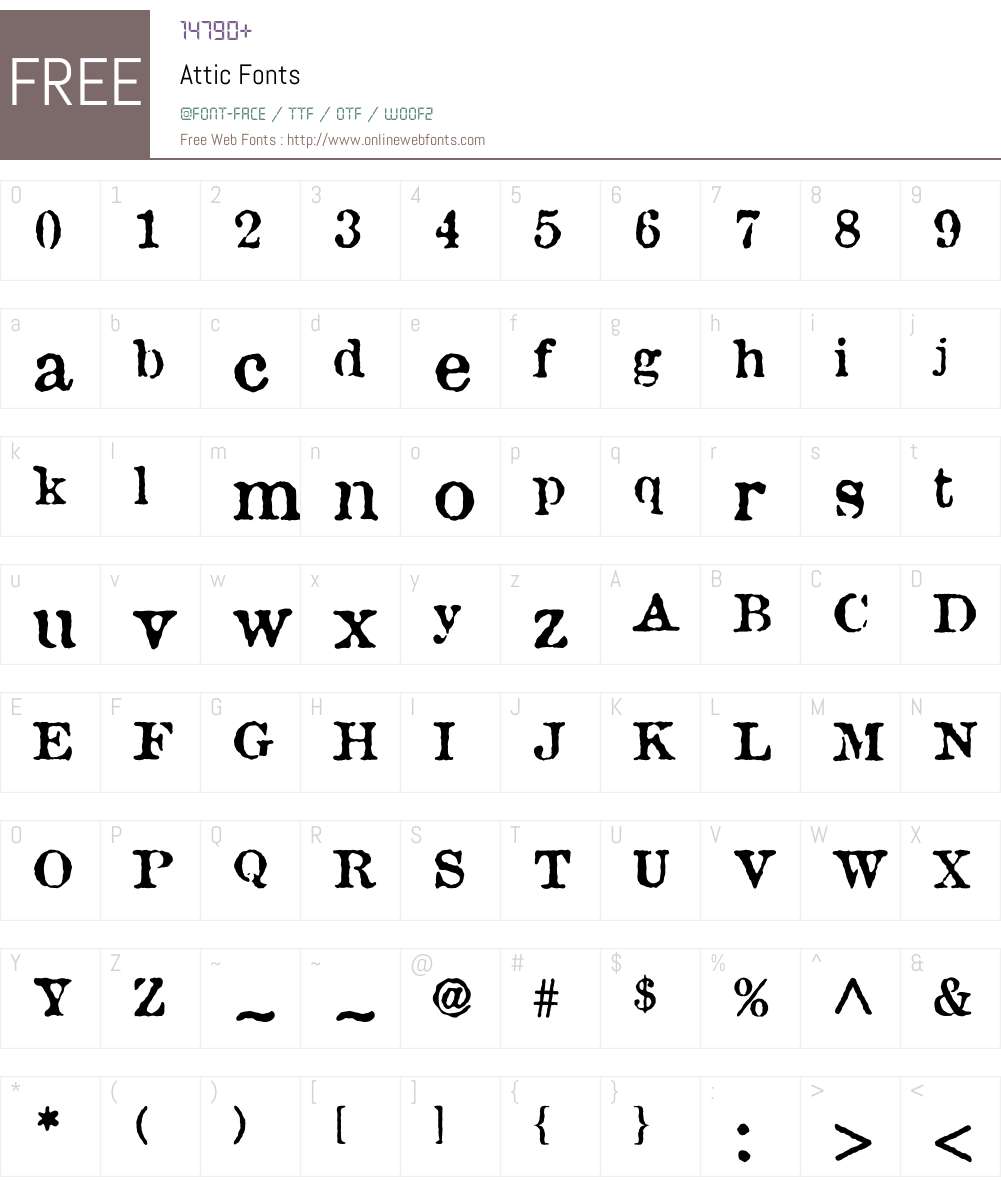 Attic Font Screenshots