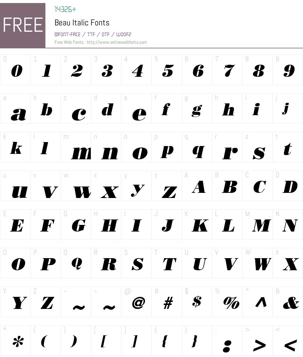 Beau Font Screenshots