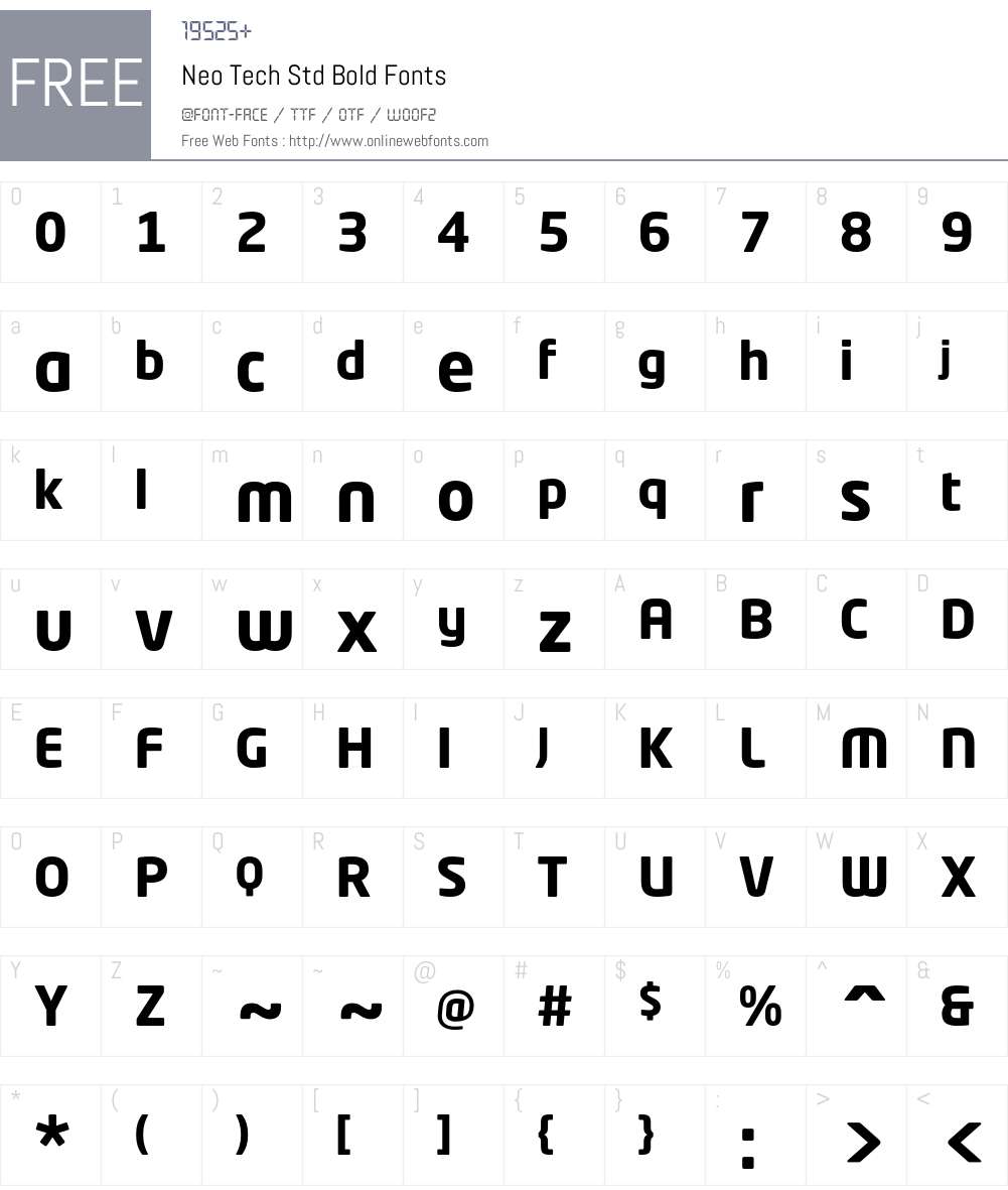 Neo Tech Std Font Screenshots