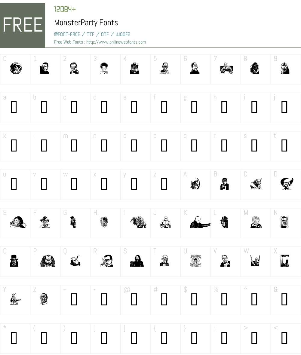 MonsterParty Font Screenshots