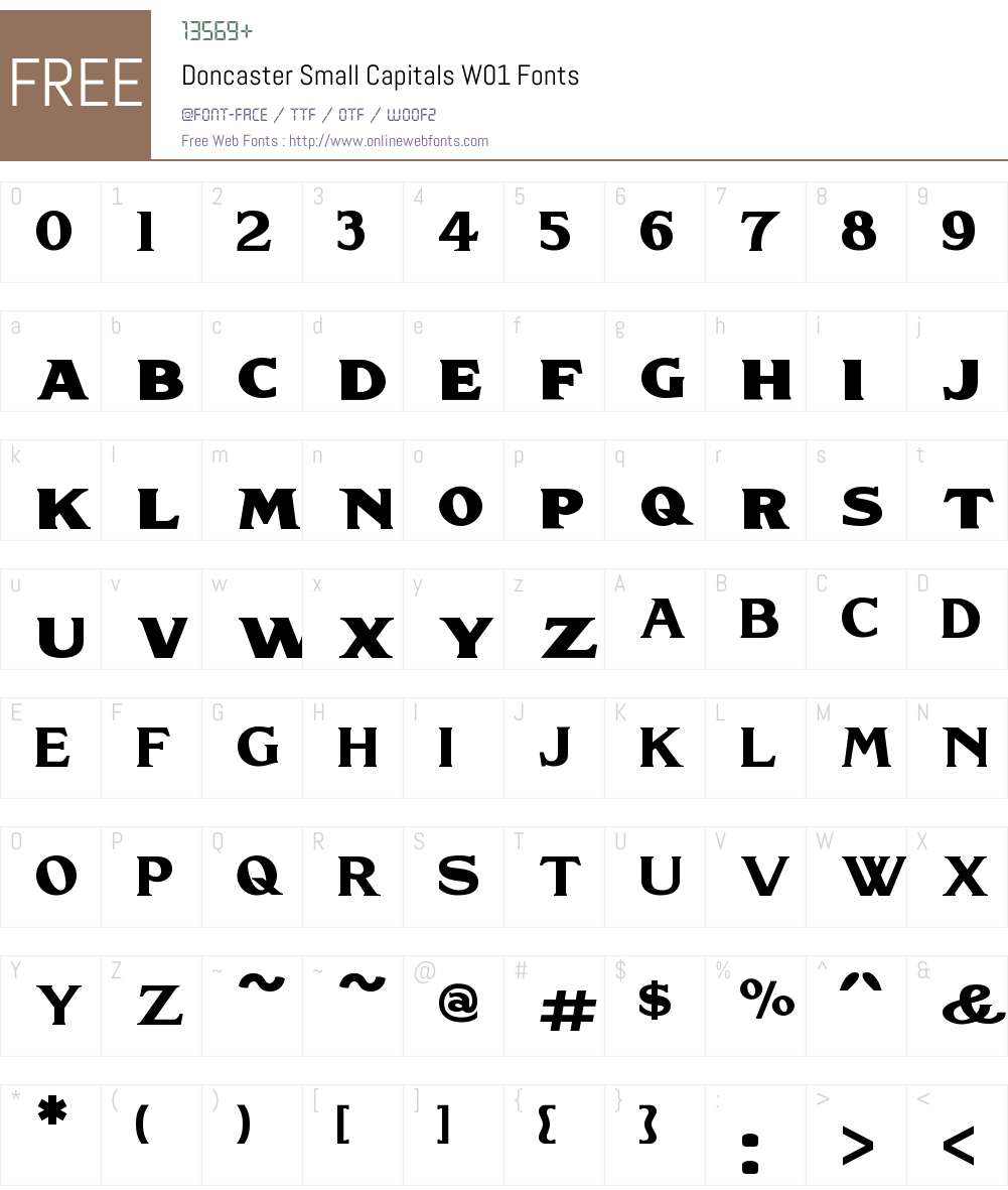 DoncasterSmallCapitalsW01 Font Screenshots