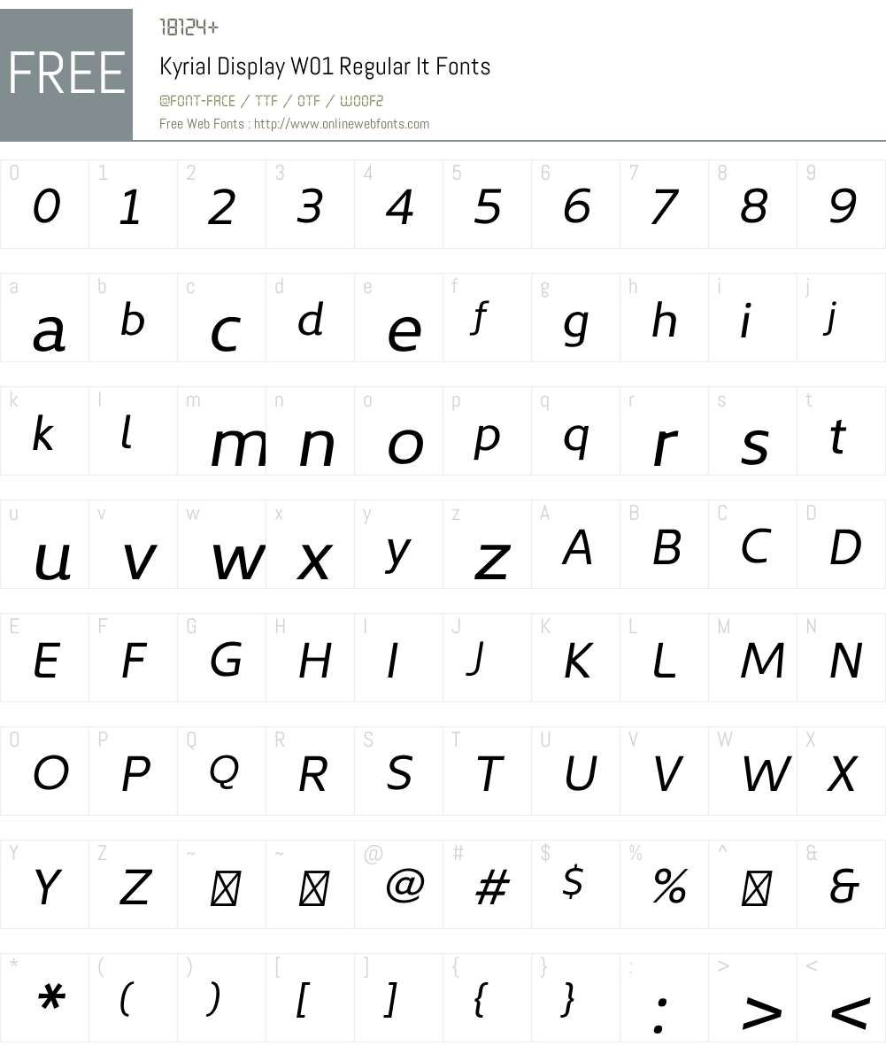 KyrialDisplayW01-RegularIt Font Screenshots