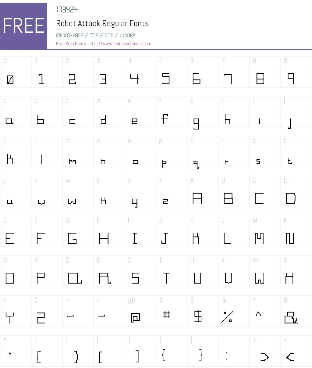 Robot Attack Font Screenshots