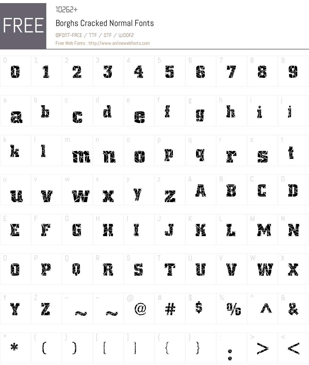 Borghs Cracked Font Screenshots