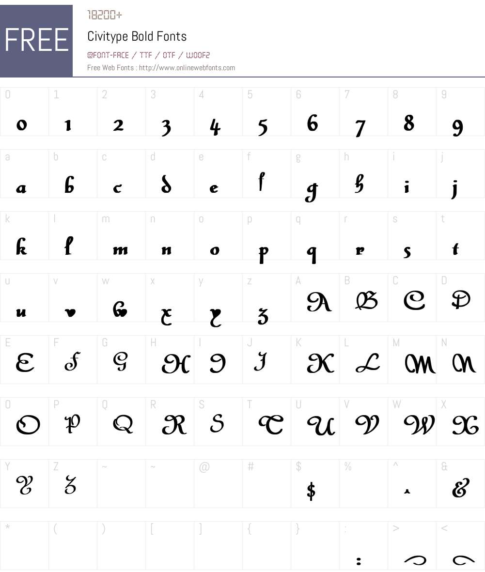 Civitype Bold Font Screenshots
