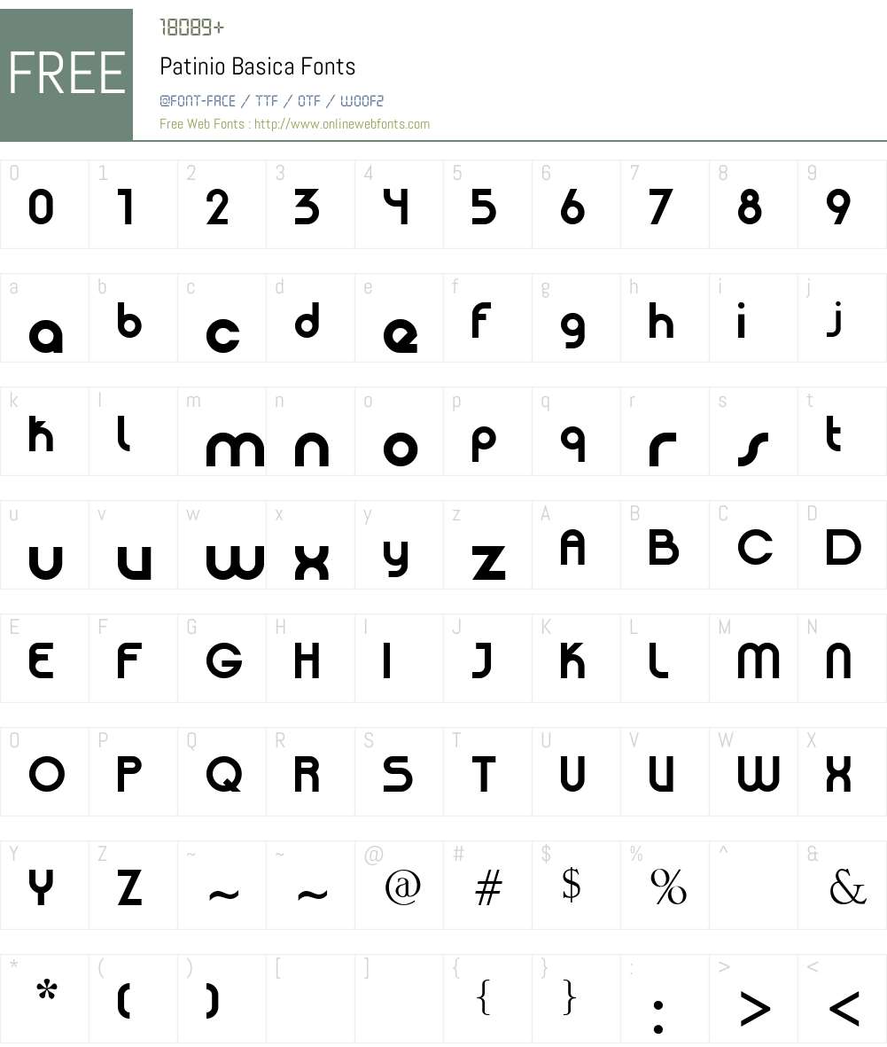 Patinio Basica Font Screenshots