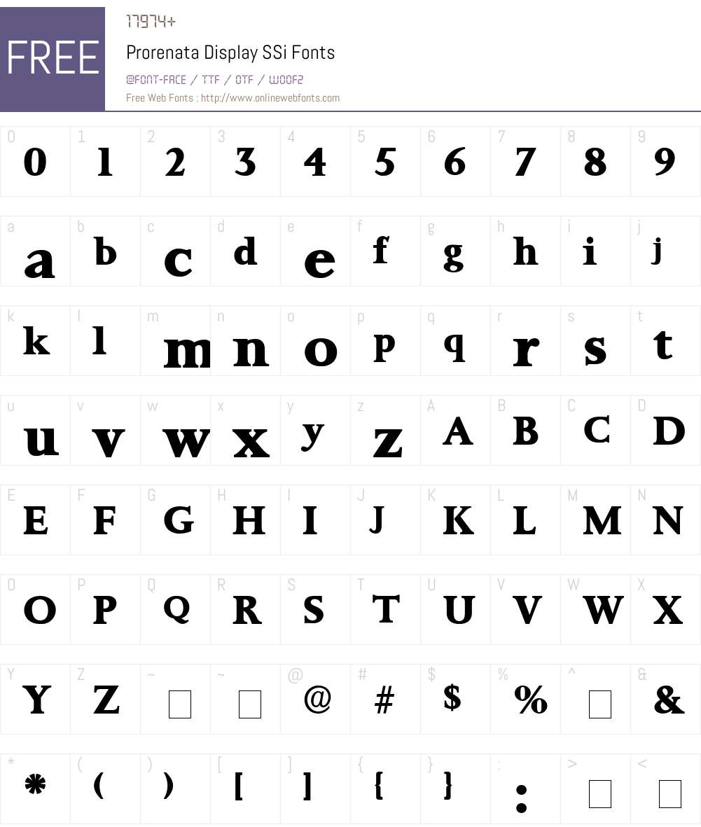 Prorenata Display SSi Font Screenshots