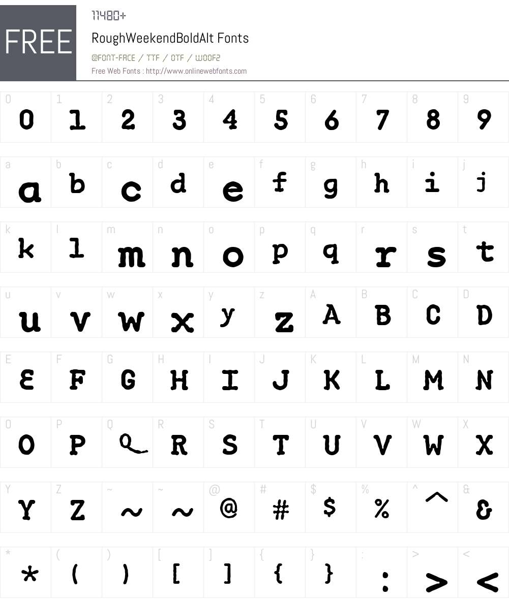 RoughWeekendW00-BdAlt Font Screenshots