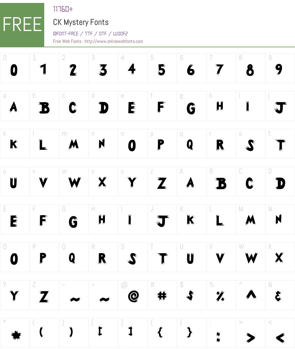 CK Mystery Font Screenshots