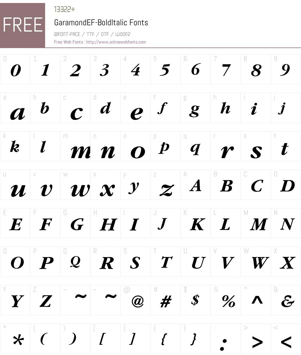 GaramondEF Font Screenshots