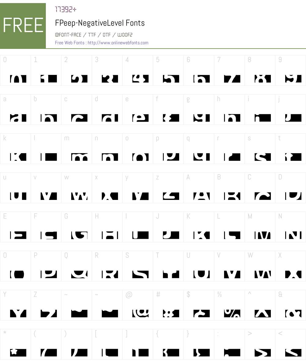FPeep Font Screenshots