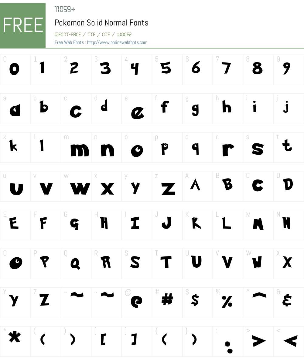 Pokemon Solid Font Screenshots