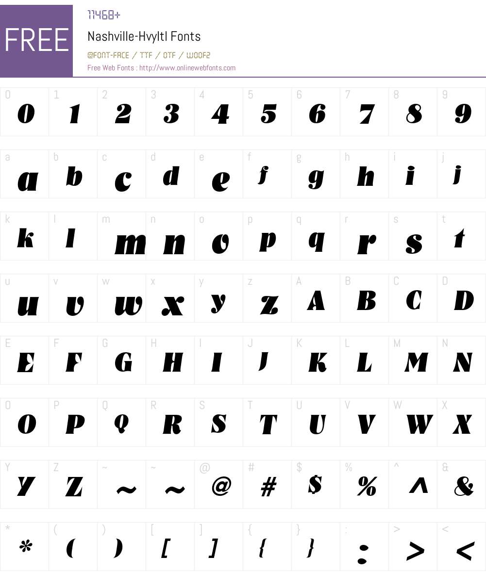 Nashville Font Screenshots